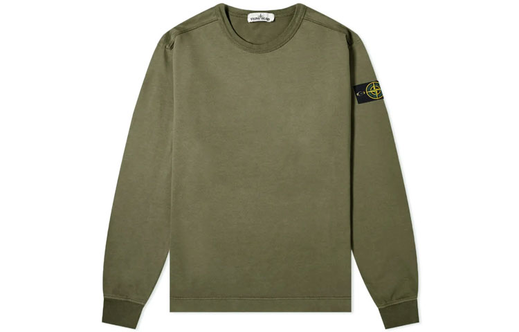 Stone Island Fleece Crewneck Embroidered Compass Sweatshirt Mens - Musk Green 731564450-V0059