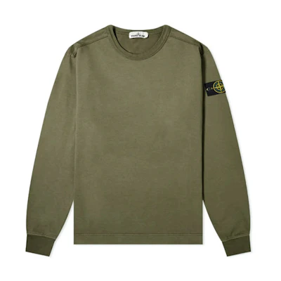 Stone Island Fleece Crewneck Embroidered Compass Sweatshirt Mens - Musk Green 731564450-V0059