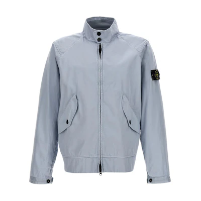 Stone Island Frost Blue Logo Badge Long Sleeve Jacket 801543734-V0041