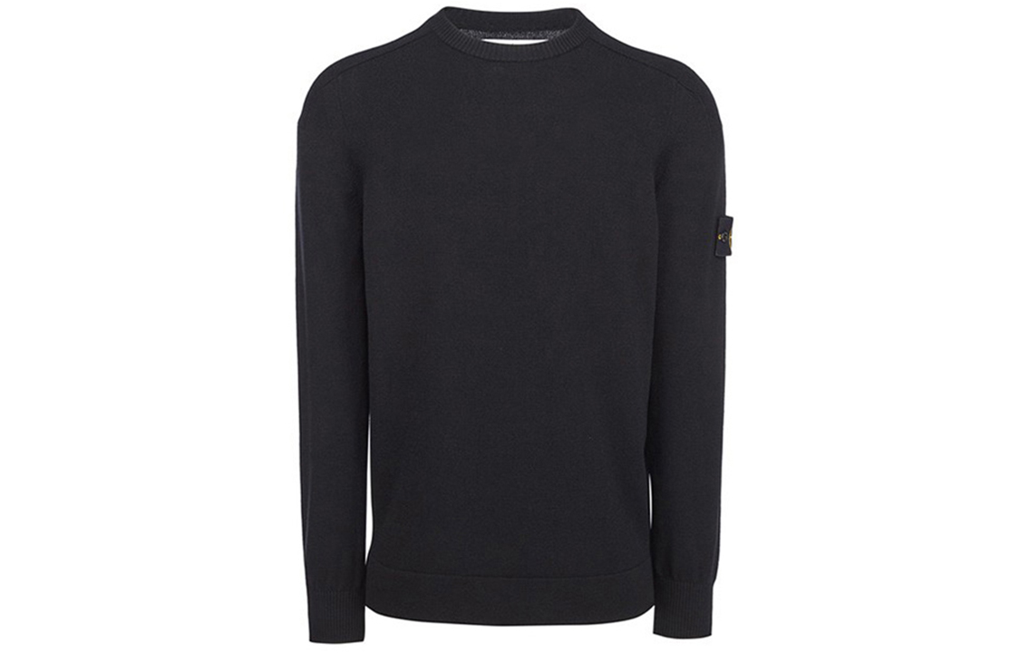 STONE ISLAND FW21  Black Crewneck Knit Sweater 7515508A1-V0029
