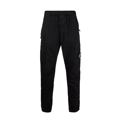 Stone Island FW21 Black Knit Jogger Pants with Pocket Detailing. 751531314-V0029