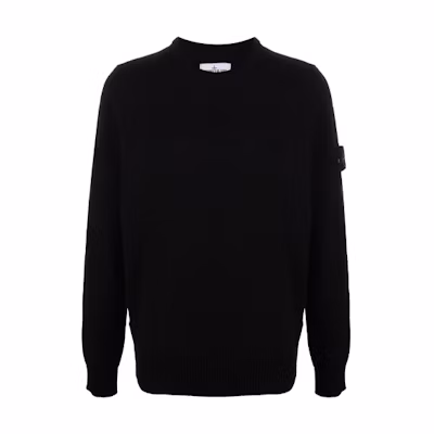 STONE ISLAND FW21 Black Wool Sweater Crewneck Long Sleeve Knitwear. 7515535A3-V0029
