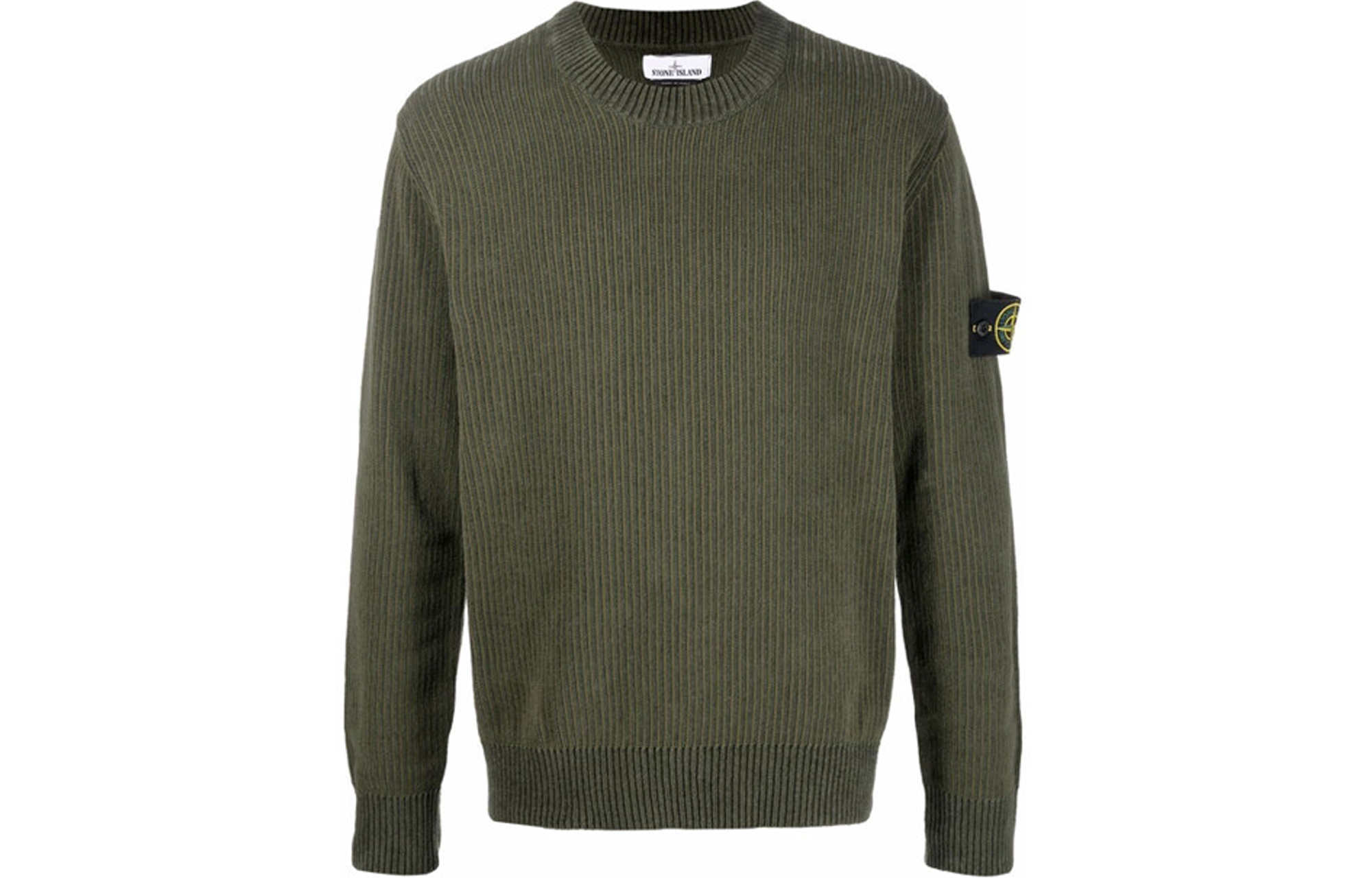 STONE ISLAND FW21  Crewneck Pullover Sweater Military Green 7515555A5-V0055