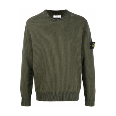 STONE ISLAND FW21 Crewneck Pullover Sweater Military Green 7515555A5-V0055