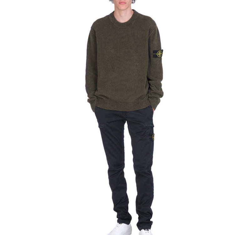STONE ISLAND FW21  Crewneck Pullover Sweater Military Green 7515555A5-V0055 圖 3