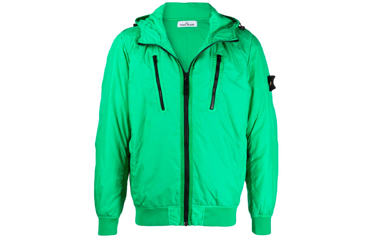 STONE ISLAND FW21  Green Logo Patch Zip-Up Hooded Jacket. 751542223-V0050 圖 2