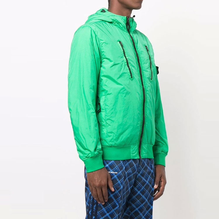 STONE ISLAND FW21  Green Logo Patch Zip-Up Hooded Jacket. 751542223-V0050 圖 5