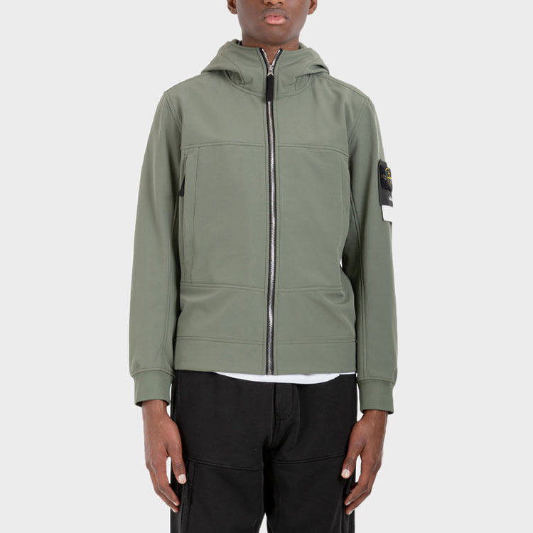 Purchase STONE ISLAND FW21 Jaket Hoodie Zip-Up Logo Patch Hijau. 7515Q0122-V0055