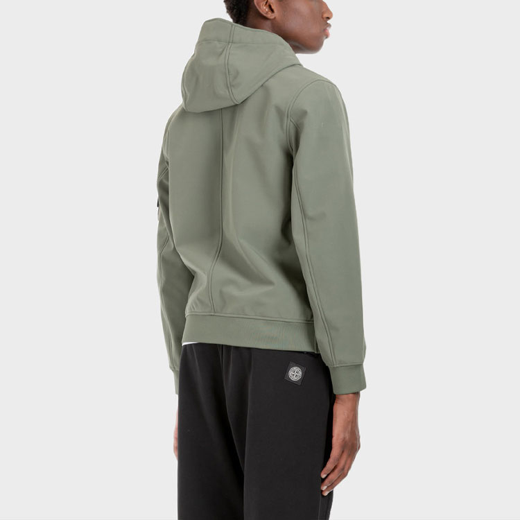 Details for STONE ISLAND FW21 Jaket Hoodie Zip-Up Logo Patch Hijau. 7515Q0122-V0055