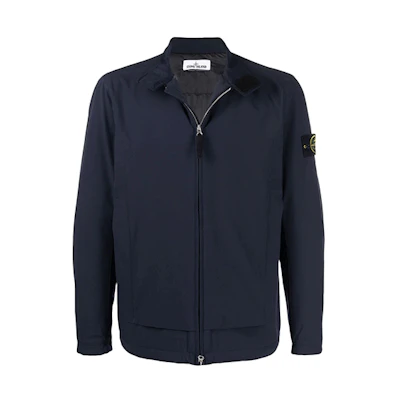 Stone Island FW21 Appliqué Shirt-Style Jacket Blue for Men 751541527-V0020
