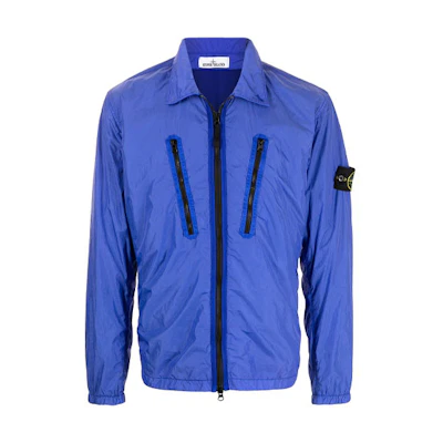 Stone Island FW21 Badge Logo Athletic Fit Casual Jacket Men Blue 751510523-V0043