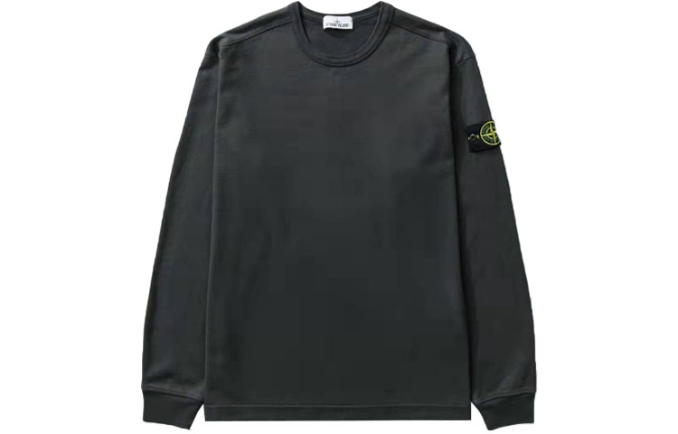 Stone Island FW21 Badge Logo Crewneck Sweatshirt Dark Gray 751564450-V0065
