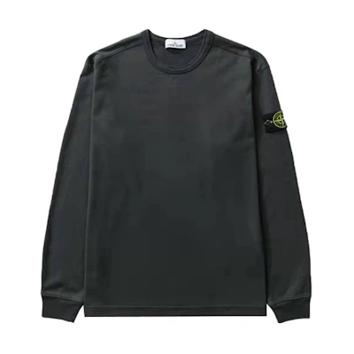 Stone Island FW21 Badge Logo Crewneck Sweatshirt Dark Gray 751564450-V0065