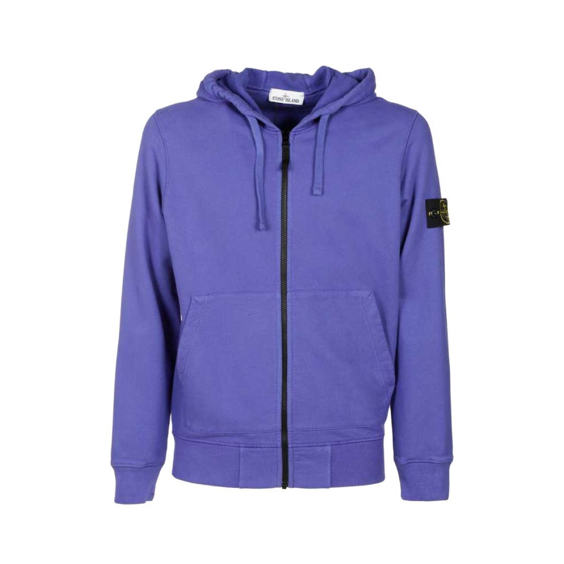 Stone Island FW21 Badge Zip-Up Sweatshirt Blue 751564220-V0043