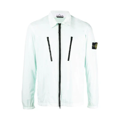 Stone Island FW21 Badge Zip Jacket Blue 751510523-V0052