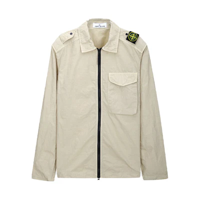 Stone Island FW21 Beige Logo Patch Jacket Casual Outerwear 741510802-V0095