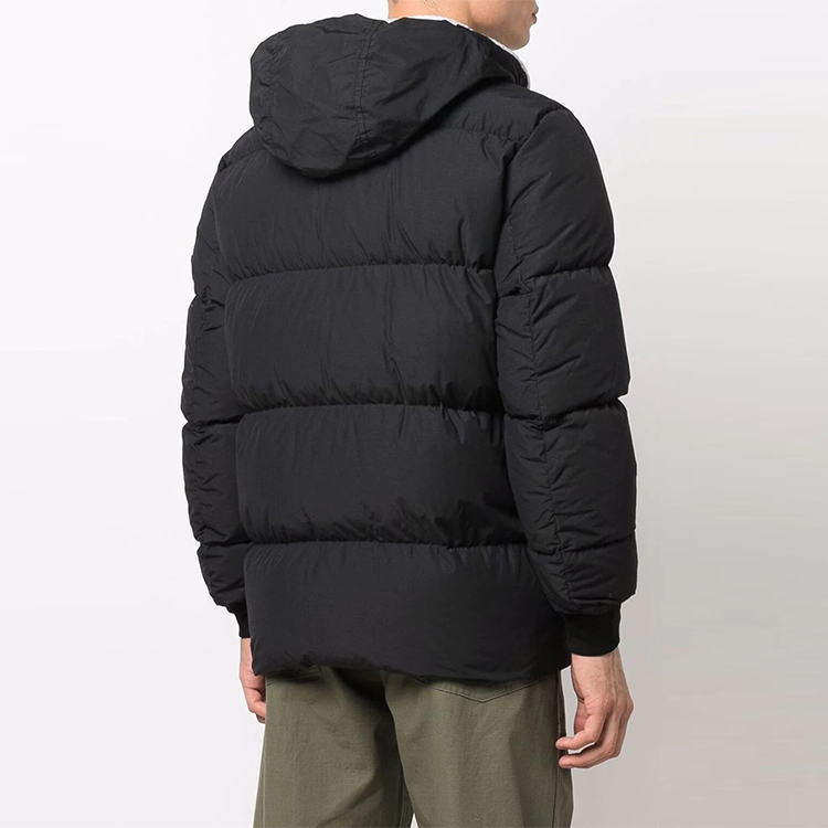 Stone Island FW21 Black Logo Puffer Jacket with Hood Unisex 751543432-V0029 圖 4