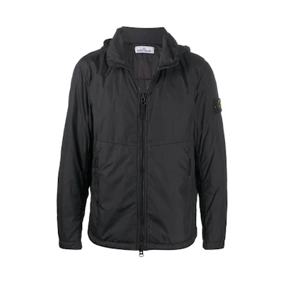Stone Island FW21 Black Zip-Up Hoodie Jacket 731540523-V0029