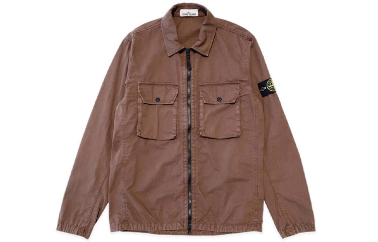 Stone Island FW21 Brown Washed Dual-Pocket Badge Jacket Casual Outerwear 7515113WN-V0176