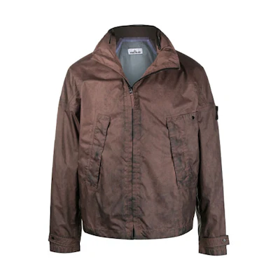 Stone Island FW21 Brown Zipper Slim Fit Jacket for Men MO721541524-V0076