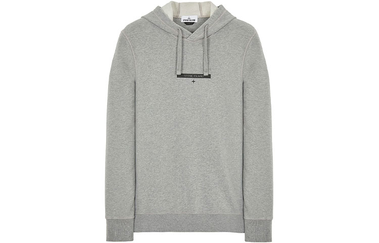 STONE ISLAND FW21 Brushed Fleece Printed Hoodie for Men in Gray. 751565685-V0M64