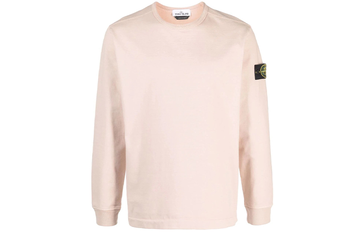 STONE ISLAND FW21 Compass Badge Crewneck Long Sleeve Tee Men’s Light Pink 751564450-V0082