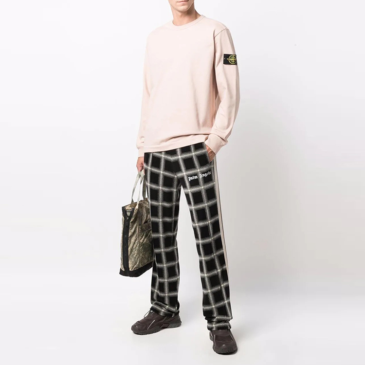 Lookbook STONE ISLAND FW21 Baju Lengan Panjang Lelaki Compass Badge Merah Jambu Muda 751564450-V0082