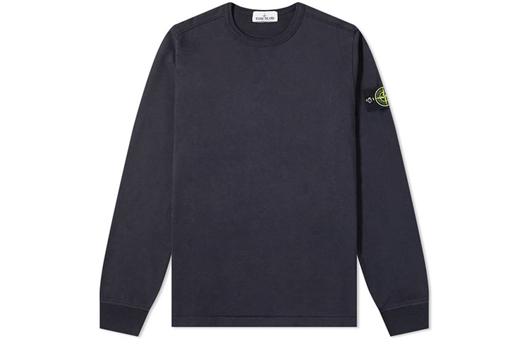 Stone Island FW21 Compass Badge Crewneck Pullover Sweatshirt Navy Mens 751564450-V0020