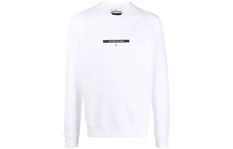 Stone Island FW21 Compass Logo Crewneck Sweatshirt White 751563085-V0001