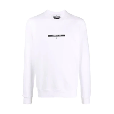 Stone Island FW21 Compass Logo Crewneck Sweatshirt White 751563085-V0001