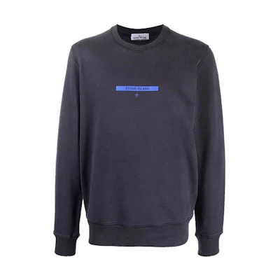 Stone Island FW21 Compass Logo Crewneck Sweatshirt Men’s Blue 751563085-V0026