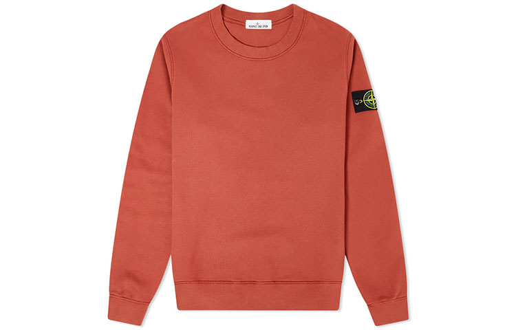 Stone Island FW21 Compass Logo Crewneck Sweatshirt Brick Red - Long Sleeve 751563020-V0015
