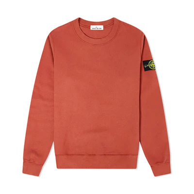 Stone Island FW21 Compass Logo Crewneck Sweatshirt Brick Red - Long Sleeve 751563020-V0015