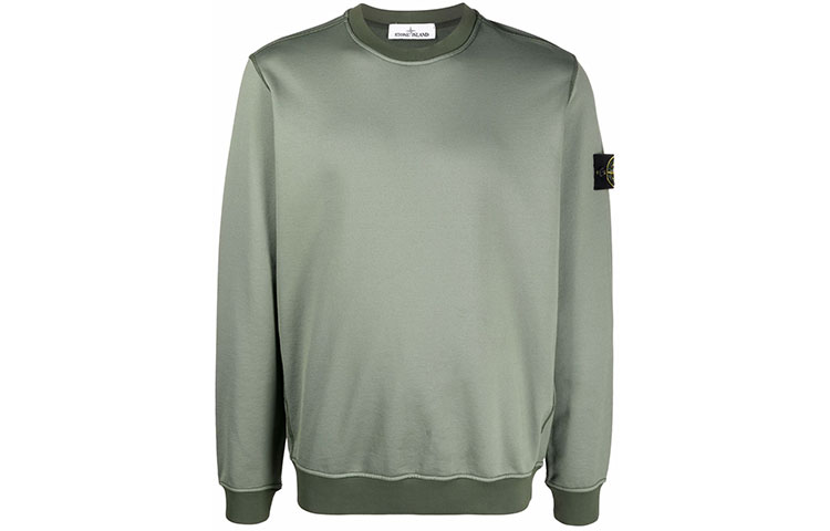 Stone Island FW21 Compass Logo Crewneck Sweatshirt Green Mens 751563547-V0055