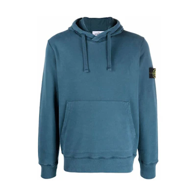 STONE ISLAND FW21 Compass Logo Hoodie Men’s Lagoon Blue. 751564120-V0023