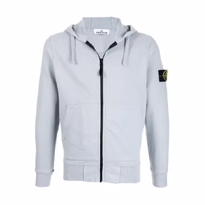 Stone Island FW21 Compass Logo Patch Zip-Up Hoodie Gray Blue Men’s 751564220-V0061