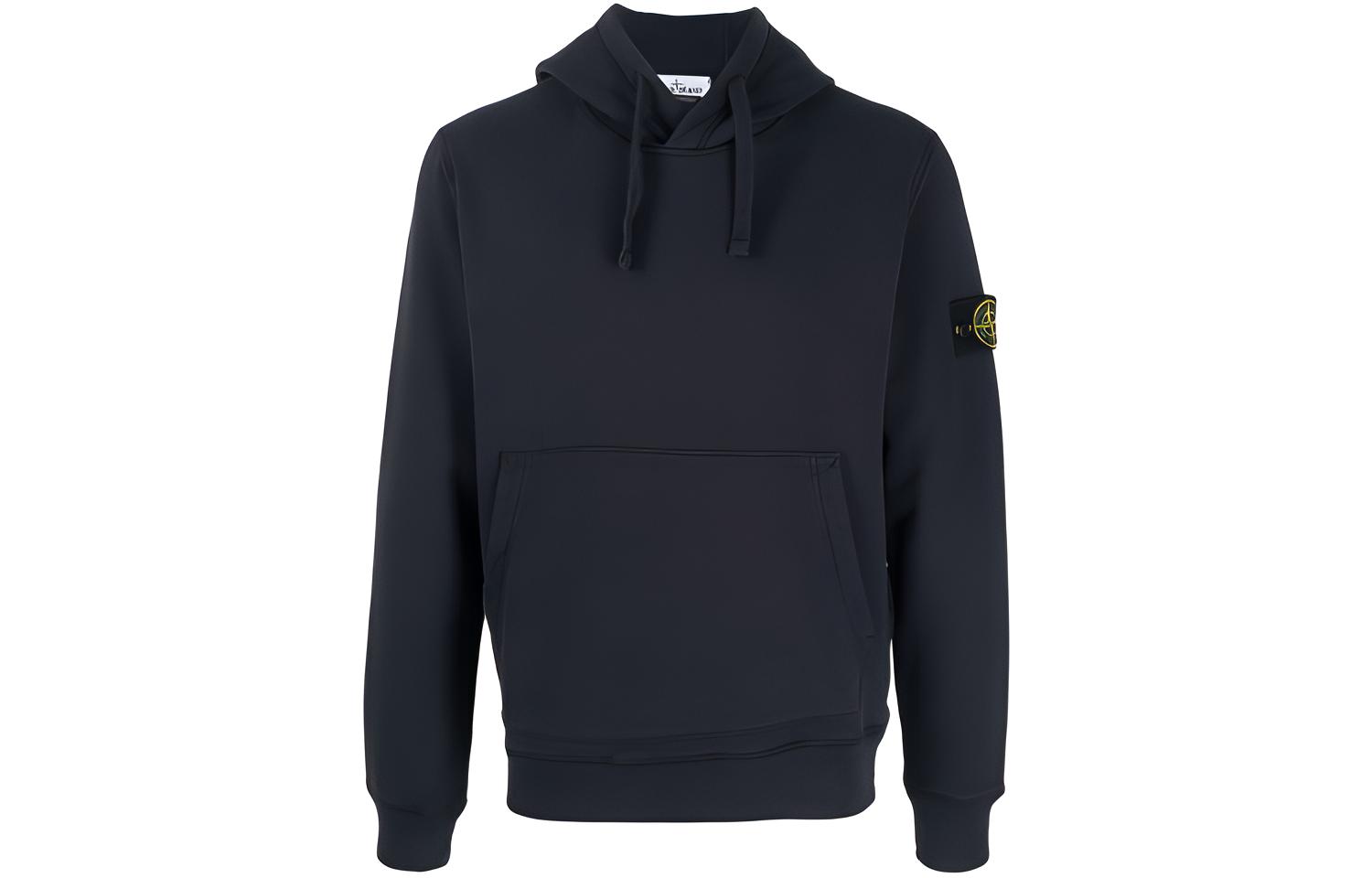 Stone Island FW21 Compass Patch Cotton Hoodie Navy Blue Long Sleeve 751564120-V0020