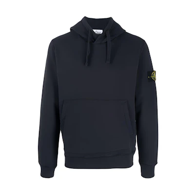 Stone Island FW21 Compass Patch Cotton Hoodie Navy Blue Long Sleeve 751564120-V0020