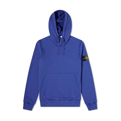 Stone Island FW21 Compass Patch Cotton Logo Hoodie Blue 751564120-V0043