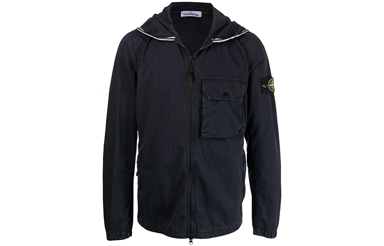 Stone Island FW21 Compass Patch Zip Hoodie Jacket Black 7515114WN-V0120