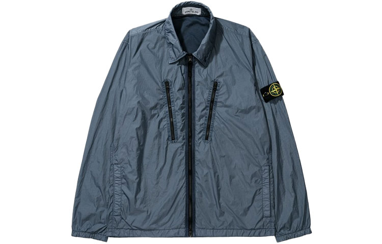Stone Island FW21 Crinkle Collar Jacket Blue 751510523-V0046