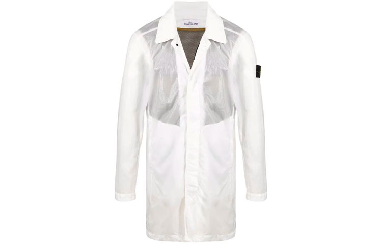 Stone Island FW21 Crinkle Effect Jacket White 741570534-V0001