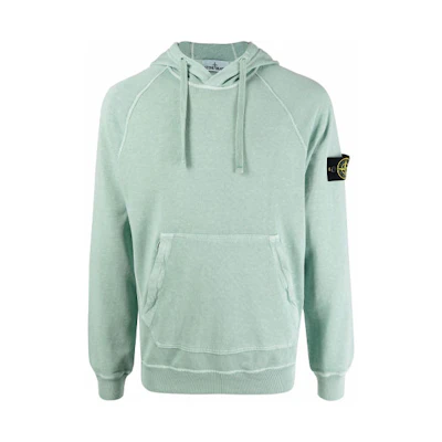 Stone Island FW21 Green Hooded Sweatshirt with Patch Logo 741563860-V0152