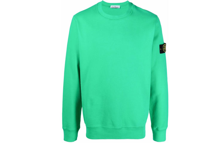 Stone Island FW21 Green Logo Patch Pullover Sweatshirt 751563020-V0050