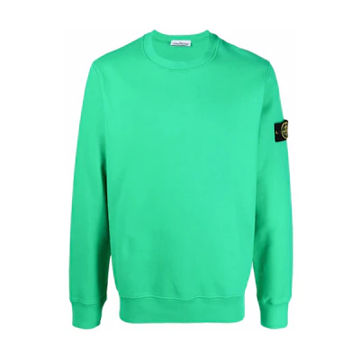 Stone Island FW21 Green Logo Patch Pullover Sweatshirt 751563020-V0050