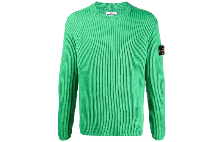 STONE ISLAND FW21 Green Wool Sweater with Logo Patch for Men. 7515517C2-V0050 圖 2