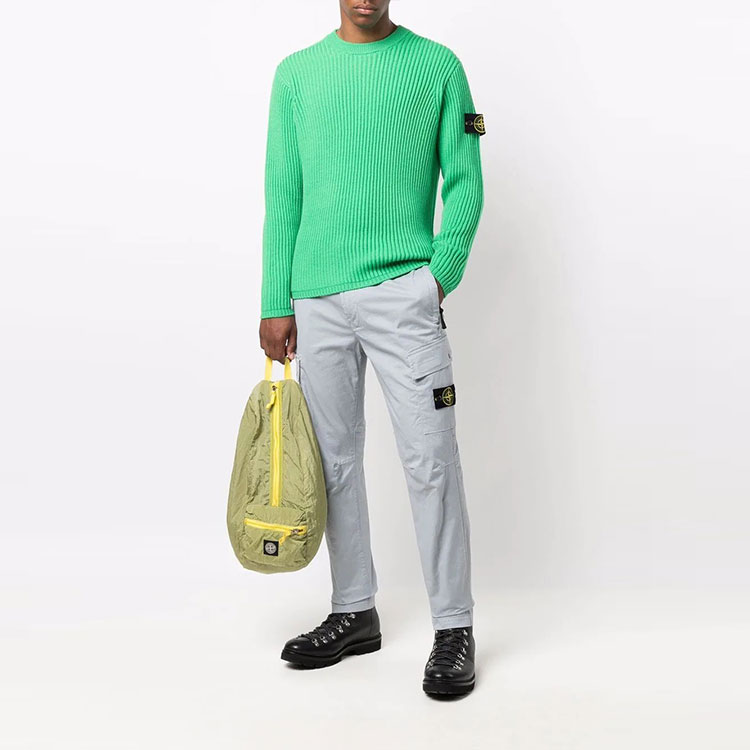 STONE ISLAND FW21 Green Wool Sweater with Logo Patch for Men. 7515517C2-V0050 圖 3
