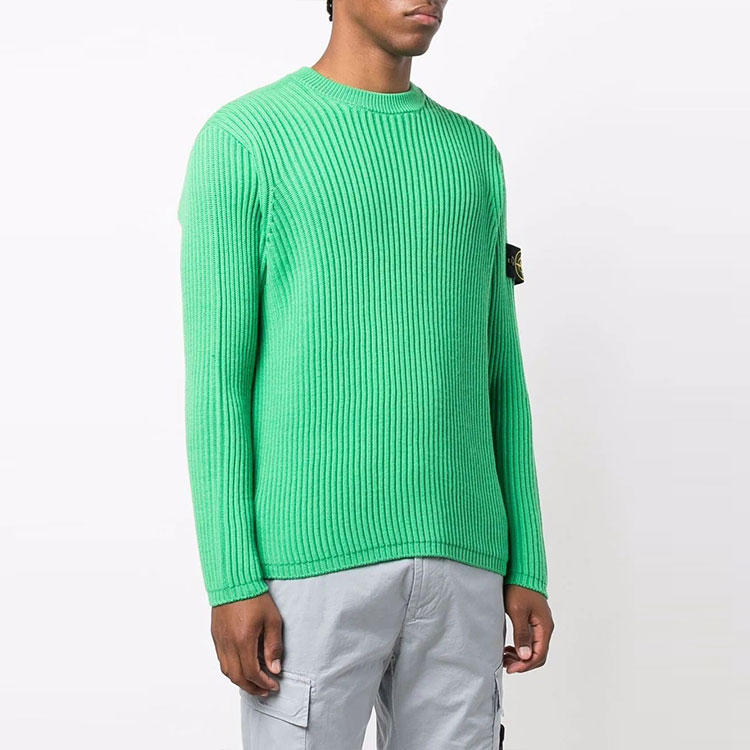 STONE ISLAND FW21 Green Wool Sweater with Logo Patch for Men. 7515517C2-V0050 圖 4