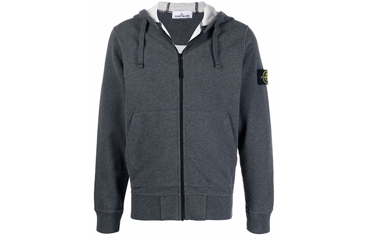 Stone Island FW21 Grey Long Sleeve Zip Sweatshirt 751564220-V0M67