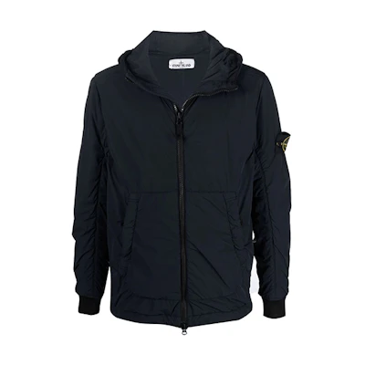 Stone Island FW21 Logo Badge Zip Long Sleeve Jacket Navy Blue 751541928-V0020